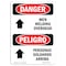 Signmission OSHA Sign, Men Welding Overhead Bilingual, 14in X 10in Rigid Plastic, 10" W, 14" L, Spanish OS-DS-P-1014-VS-1446 - alternate 1